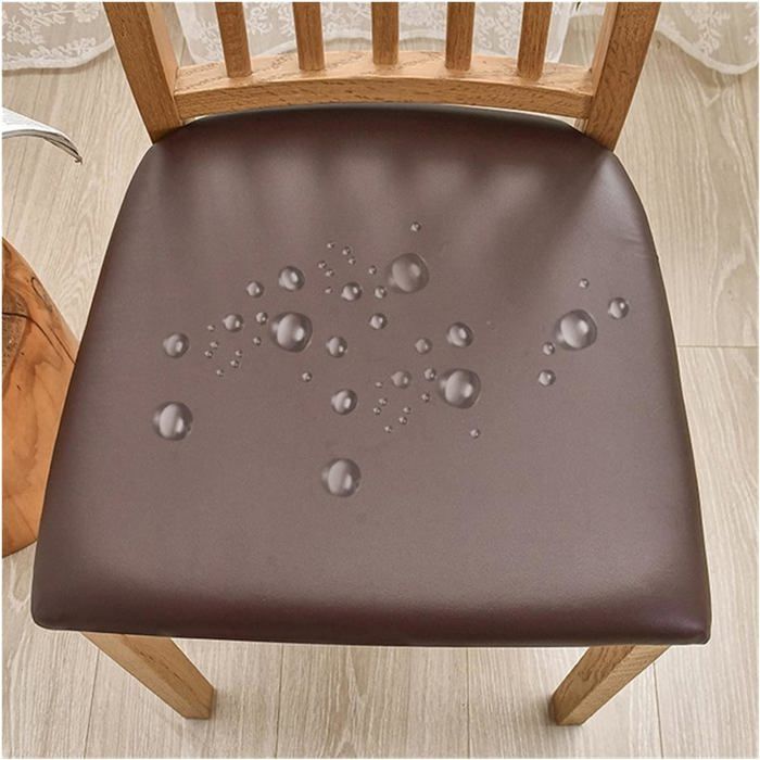 Housse De Siège D'Amour Oversize Aspect Cuir T-Cushion - 3 Pièces, Marron