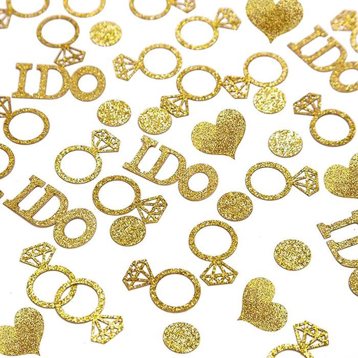 50 Confettis Or Rose Numéro 18 - Pour Décoration Anniversaire - Effet Paillettes - 2.7x3 Cm