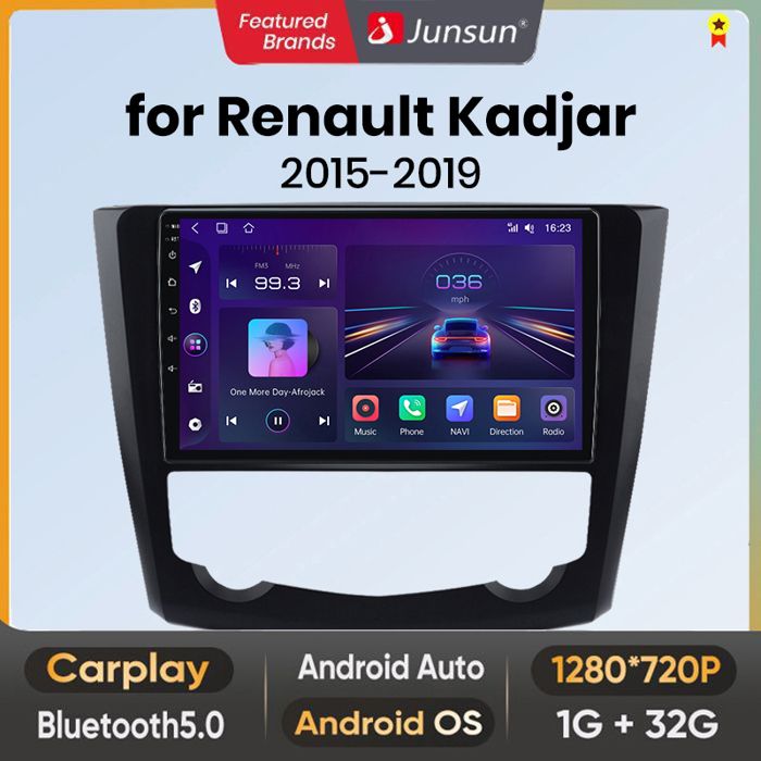 Autoradio Android 14 2 Din 4Go+64Go Pour Renault Kadjar 2015-2019 - Écran 9", CarPlay, DSP, Caméra Offerte