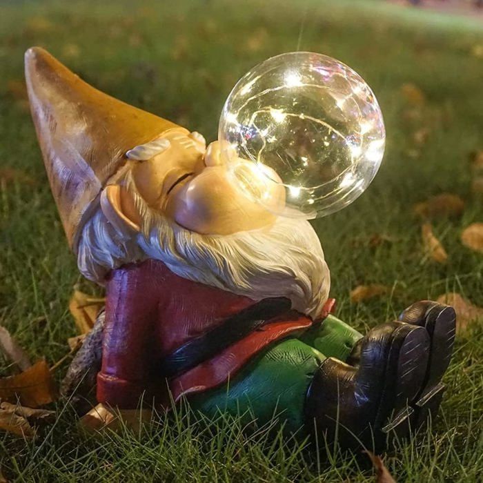 Figurines De Nains De Jardin En Résine - Lot De 3 - Décor Extérieur Résistant Aux Intempéries - Violet/rose - Main Peinte Nains De Jardin Résine
