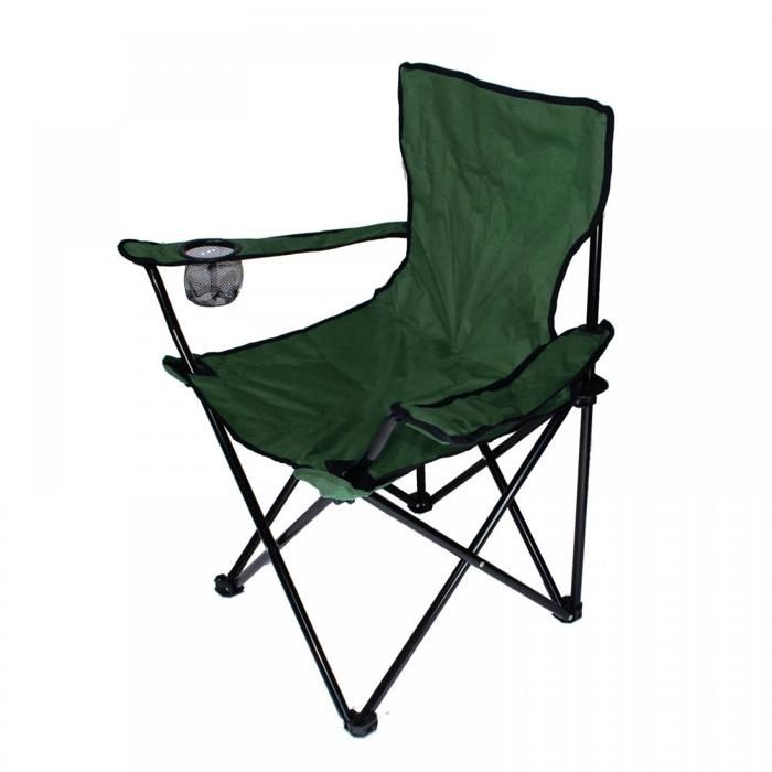 MIPAN Chaise De Camping Chaise de pêche Camping Chaise d’Extérieur Légère et Robuste Pliable Chaise de Plage vert foncé