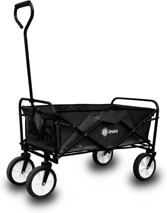 Tectake® Chariot De Transport Pliable Chariot à Roulettes De Jardin Remorque à Main Charrette à