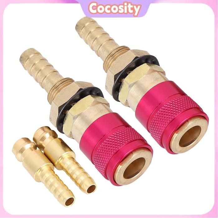 Connecteurs Rapides Gaz/Eau 8 Mm - 2 Pièces Laiton - Pour Torche Soudage MIG/TIG - Raccord Rapide Oxygène Refroidi à L'Eau - Étancher & Durable