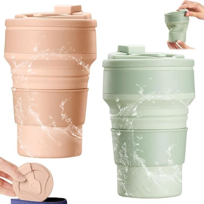 Tasse de voyage pliable vintage Speedy Alka Seltzer avec couvercle