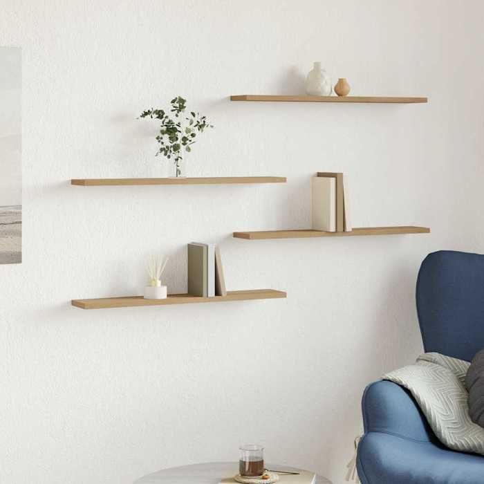 Étagères murales 4 pcs-Étagères flottante chêne artisanal 60x20x15 cm