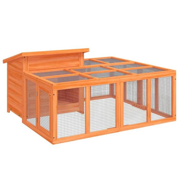 Bonne qualité - Parc enclos-Clapier marron 144x123x675 cm - bois de pin massif - MAW72773452