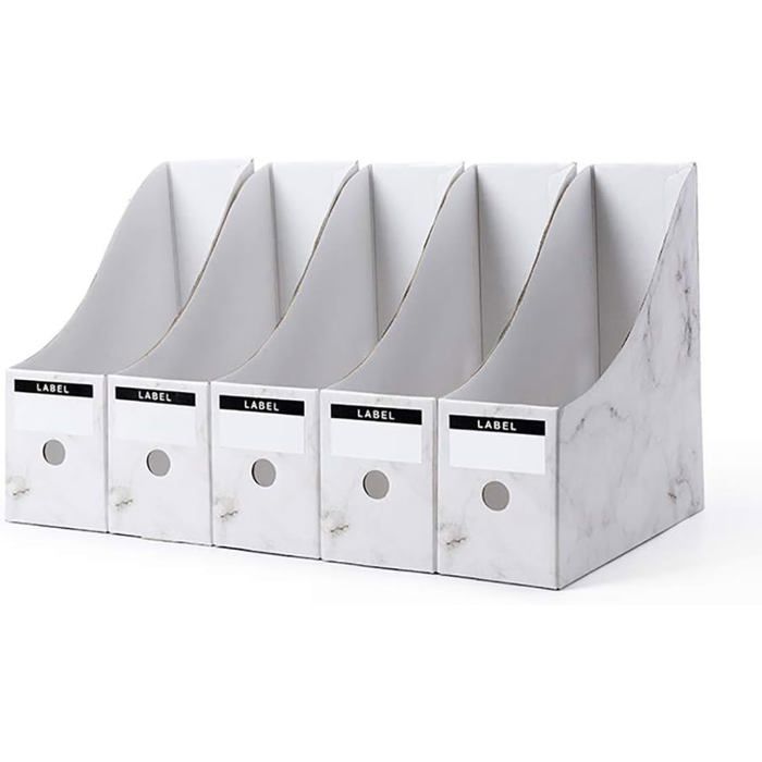 Porte-revues - AIMOONSA - 5 pcs - Blanc - Carton ondulé - 9x26x27 cm