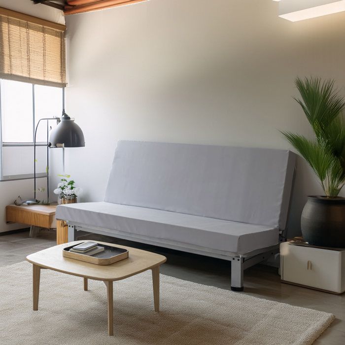 Matelas clic-clac mousse 10 cm LAstucieux - 140x190 cm - Gris - Fabriqué en France - Terre de Nuit