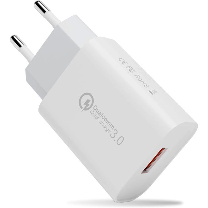 Chargeur USB Quick Charge 3.0 Chargeur Rapide Adaptateur Secteur 3A Prise Secteur USB pour Samsung Galaxy