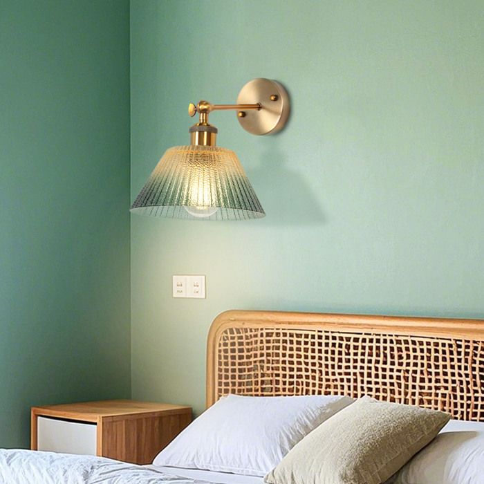SNOGOLD Applique Mural dIntérieur Moderne Abat-jour en Verre Vert Dégradé Ø20cm E27 Luminaire pour Chambre Salle à Manger