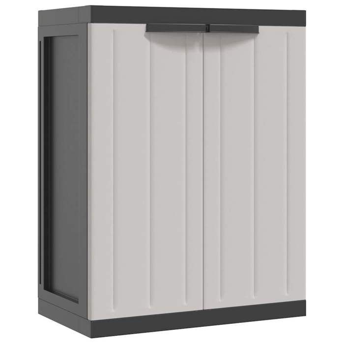 Gris Armoire de rangement CLARENCE Buffet/Armoire latérale dextérieur gris et noir 65x37x85 cm PP LV2376