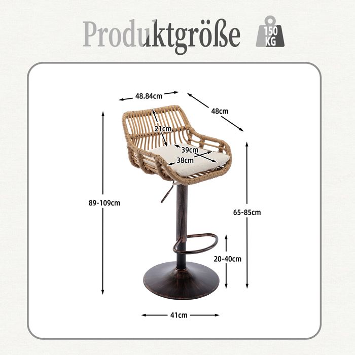 Ensemble de tabourets de bar modernes pour cuisine salle à manger comprenant 2 chaises réglables avec repose - pie