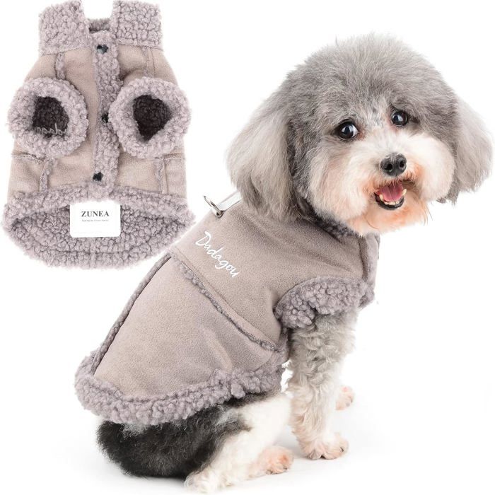 Meilleurs prix pour Manteau dhiver pour petit chien - VETOBIOL - Doublé en polaire - Coupe-vent - Gris - S - Facile à enfiler