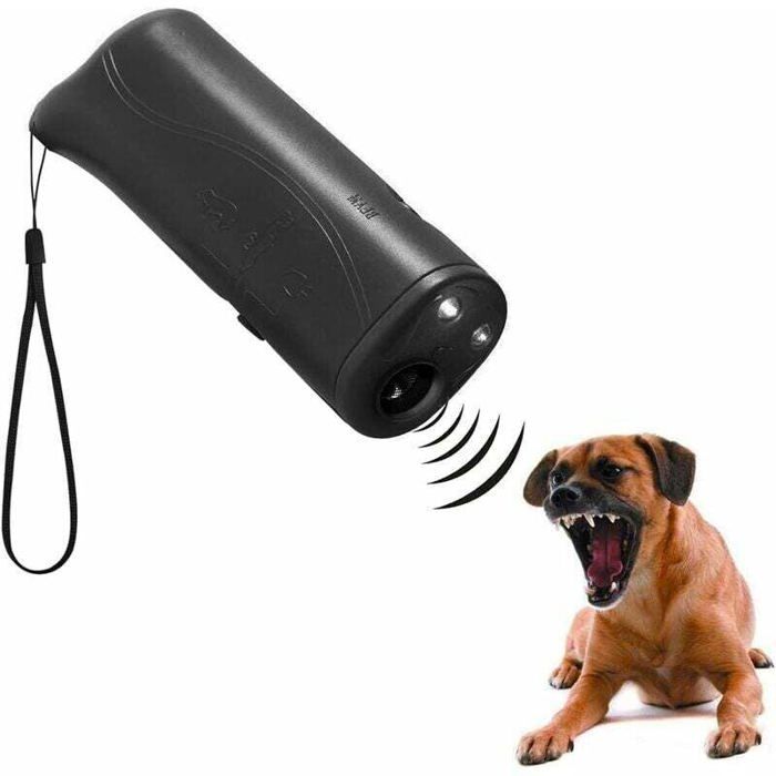 Répulsif ultrasonique - PZCC - 3 en 1 - Anti-aboiement - Dressage - LED intégrée