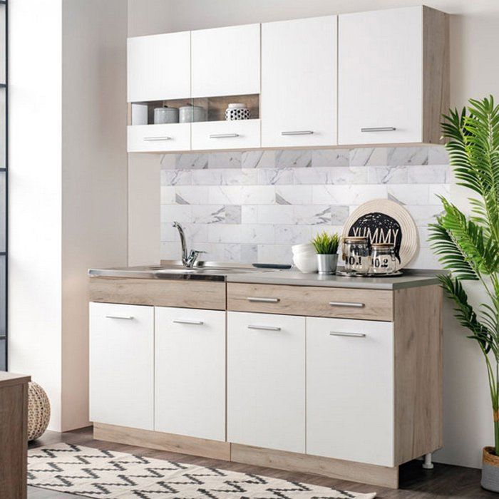 Cuisine Solarolo Dmora en bois noble blanc Cuisine Solarolo Dmora en bois noble blanc