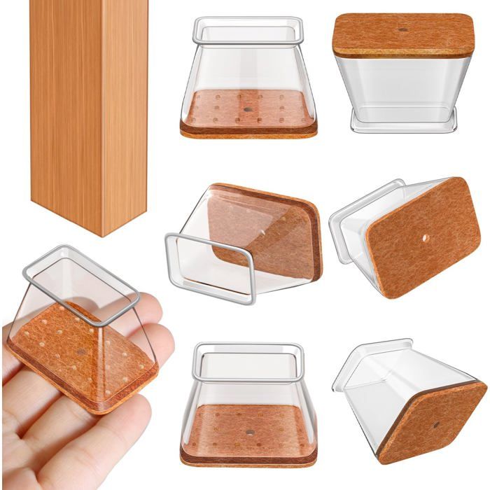 Protège-pieds de chaise - Unbrand - 20 pièces - Silicone transparent - Dimensions 50–64 mm x 25–38 mm