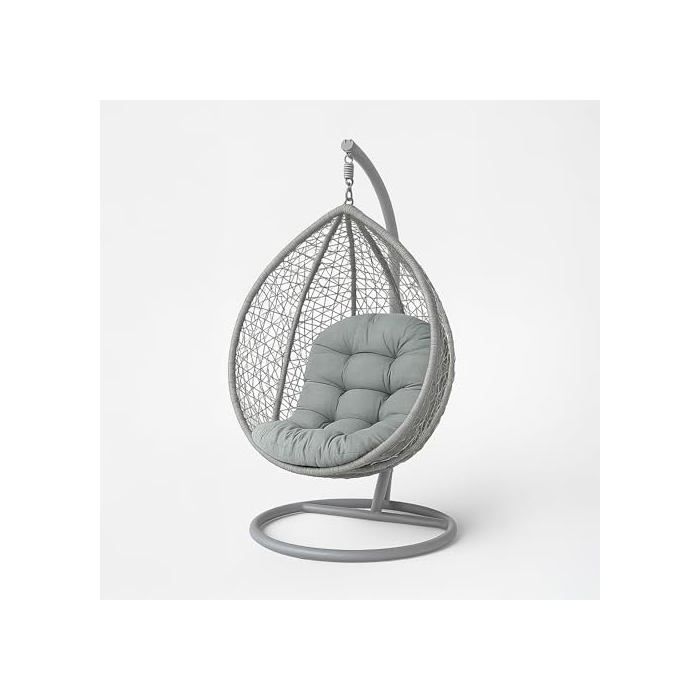 Coussin pour Fauteuil Suspendu extérieur Coussin de Rechange pour Fauteuil œuf – Usage intérieur et extérieur - Gris