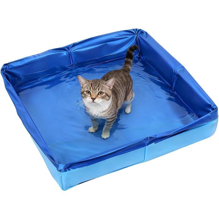 Piscine Pour Chien Pliable Carrée 50X50X10CmPetite Piscine Pour Chien Et ChatBassine Bain PortablePataugeoire Pour Chiens[IN23]