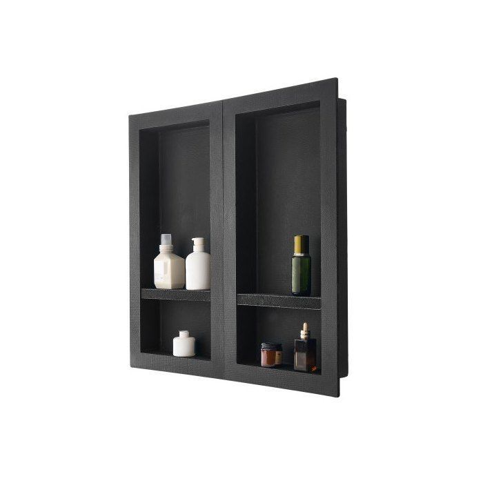 Niche Encastrable Salle de Bain 40 6x81 3 cm + 40 6x81 3 cm Niche Douche Murale Étagères Organisateur de Rangement Moderne pour