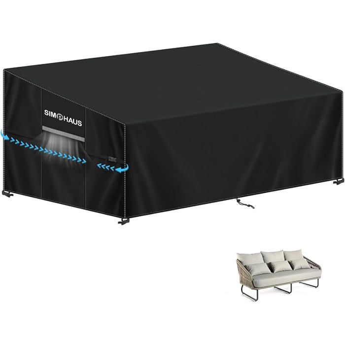 Housse de Protection Extérieur pour Canapé 3 Pces Housse Canape Exterieur Impermeable 3 Pces Housses de 185x99x89/61cm