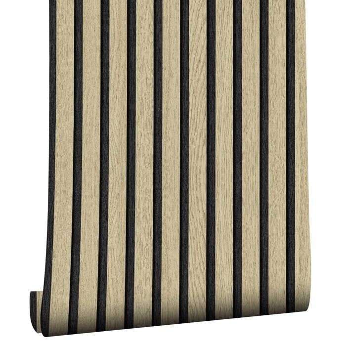 Papier peint autocollant effet bois 3 x 0 45 m - PVC imperméable auto-adhésif (Beige)