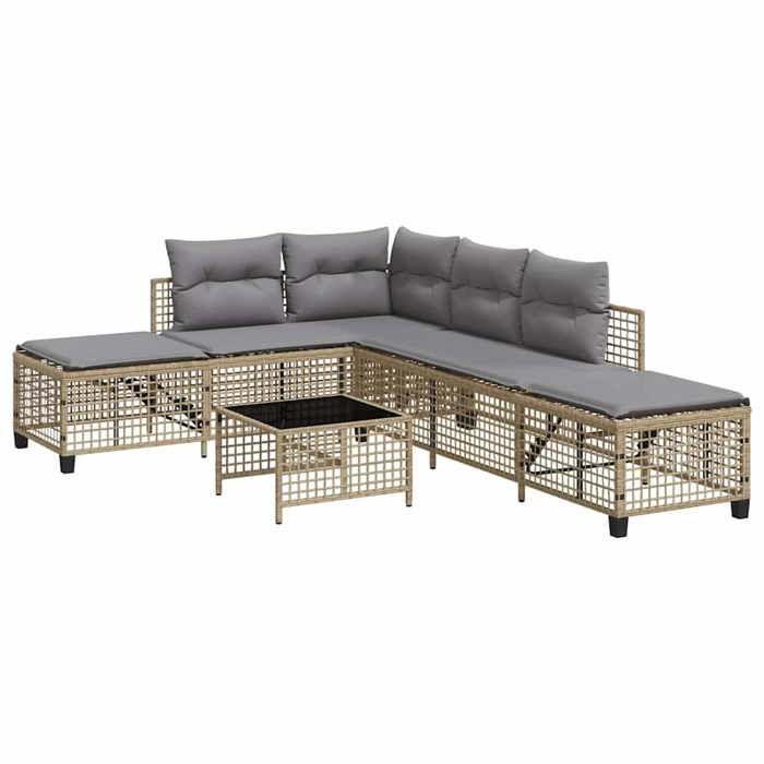 Siège de balcon - HAOSHOP - Salon de jardin dangle avec coussins 3pcs mélange beige rotin&01_64483