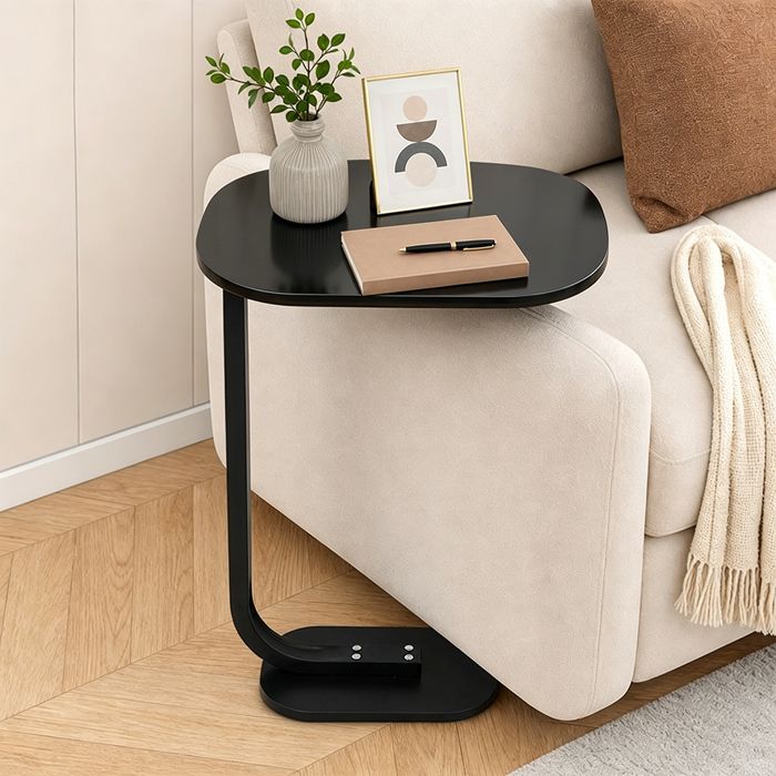 SUPFINE Table dappoint Moderne - Bout de Canapé en Métal - Forme de C - 39 × 28 × 59 cm - Table pour Chevet Salon et Chambre