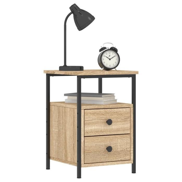 Elégance-Chic Tables de chevet ingénierie - 2pcs - chêne sonoma - 34x35 5x50cm - bois - Petite table de chambre_001302497