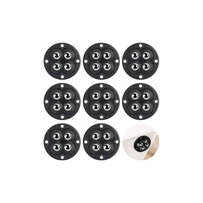 Roues à billes autocollantes - MAX® - Universelles 360° - Lot de 8 - Plastique et acier Roues à billes autocollantes - MAX® - Universelles 360° - Lot de 8 - Plastique et acier