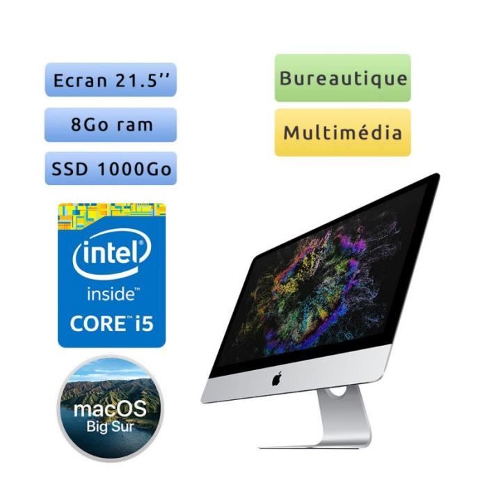 Apple iMac 21.5 LED 1 To 8 Go RAM Intel Core i5 quadricœur à 2.8 GHz  MK442FN/A Fin 2015 - iMac - Achat & prix | fnac
