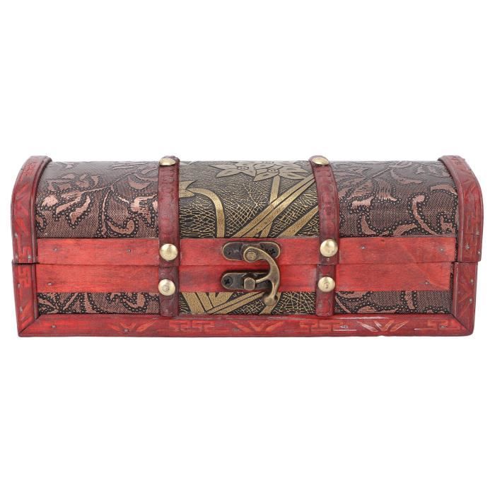 Ancienne Boîte En Cuir Français – Déco Vintage 1940-1960 – Objet Unique