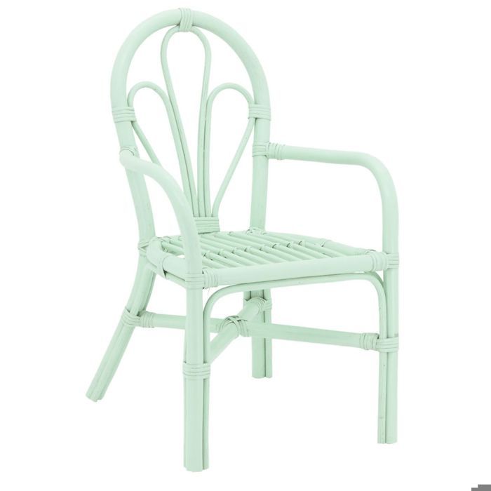 Fauteuil enfant en rotin vert clair Fauteuil enfant en rotin vert clair