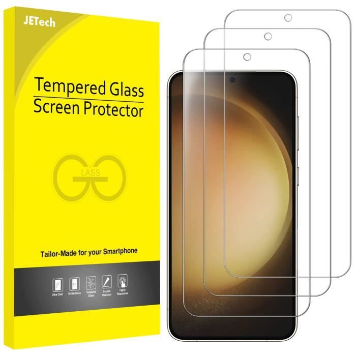 3Pcs Verre Trempé pour Samsung Galaxy S23 5G 6,1 Pouces Compatible ID d'Empreinte Digitale Film Protection D'écran HD Transparent