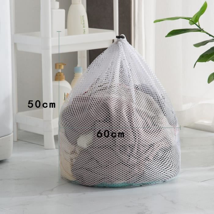 Sac De Plage En Mesh Panier à Linge Multifonctionnel - Poignée Portable, Pliables, Petit Format Idéal Vacances