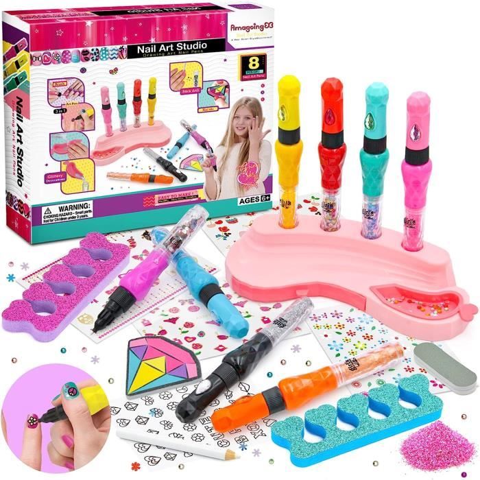 Jeu de creation fille 7 ans,Kit de vernis à ongles pour filles