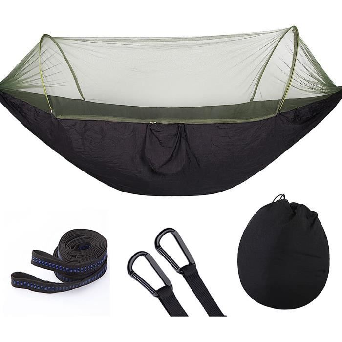Hamacs Hamac de Camping Portable Simple ou Double avec moustiquaire Parachute en Tissu de Nylon lit Suspendu hamac de Jardin de Couchage en Plein air Hamacs pour l'extérieur