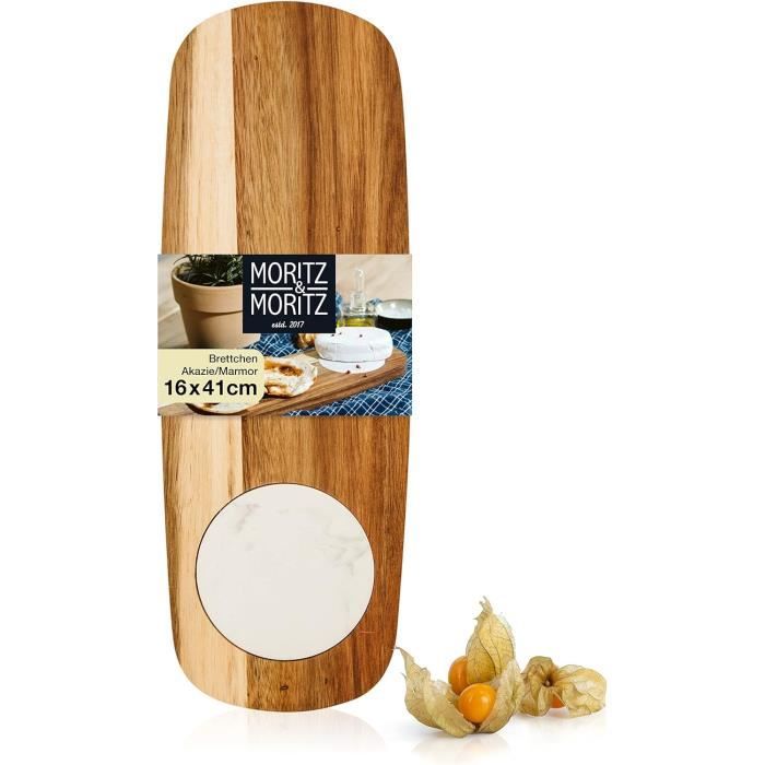 Plogis Lot de 2 plateaux carrés en bois d'acacia - 20 x 20 cm - Grand