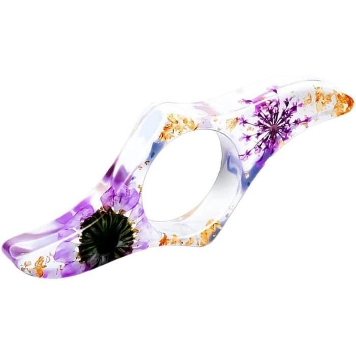Lot de 2 Porte Page de Livre de Fleurs, Anneau de Pouce Fleurs Séchées Bague de Lecture en