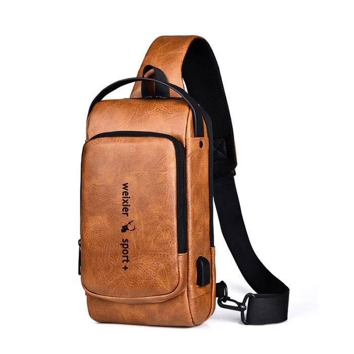 Sac de poitrine Anti-vol pour hommes, sacs à bandoulière