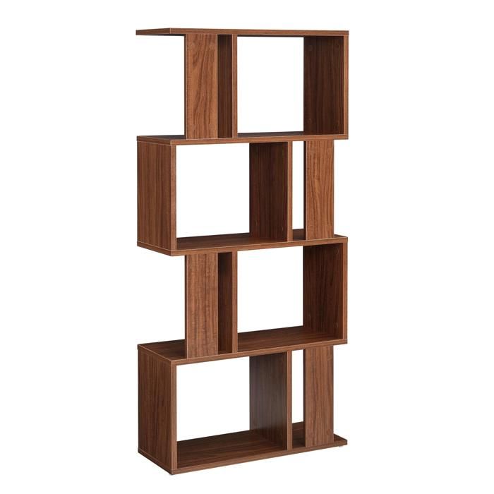 Bibliothèque pour salon meuble de rangement stockage avec plusieurs étagères mdf mélaminé 130 cm Noyer 03_0001075 Bibliothèque pour salon meuble de rangement stockage avec plusieurs étagères mdf mélaminé 130 cm Noyer 03_0001075
