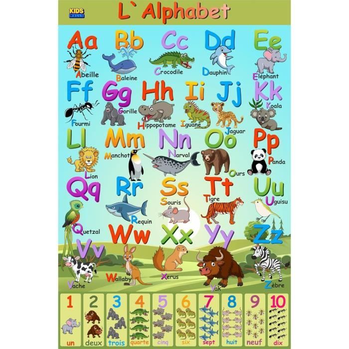 Tableau Mural Électronique de l'Alphabet, Jouets Éducatifs pour Tout-Petits, Affiche Préscolaire ABC&123, Jouets d'Apprentissage de l'Alphabet pour Bébés, Jouets pour Âges 2-6, Vert