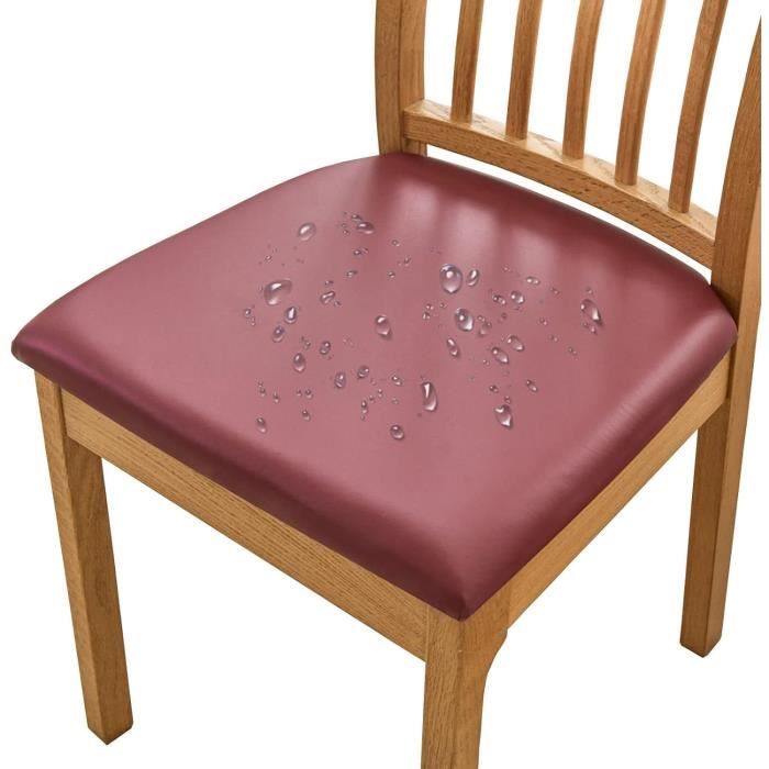 Lot De 4 Housses De Chaise Imperméables HOMECOVER – Cuir PU Extensible, Blanc Crème – Protection Élégante Pour Salle à Manger, Cuisine