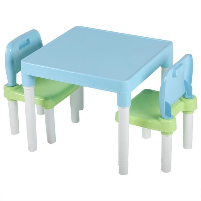 Ensemble De Chaise De Table En Plastique Pour Enfants Bleu Et Vert Fac Cdiscount Puericulture Eveil Bebe