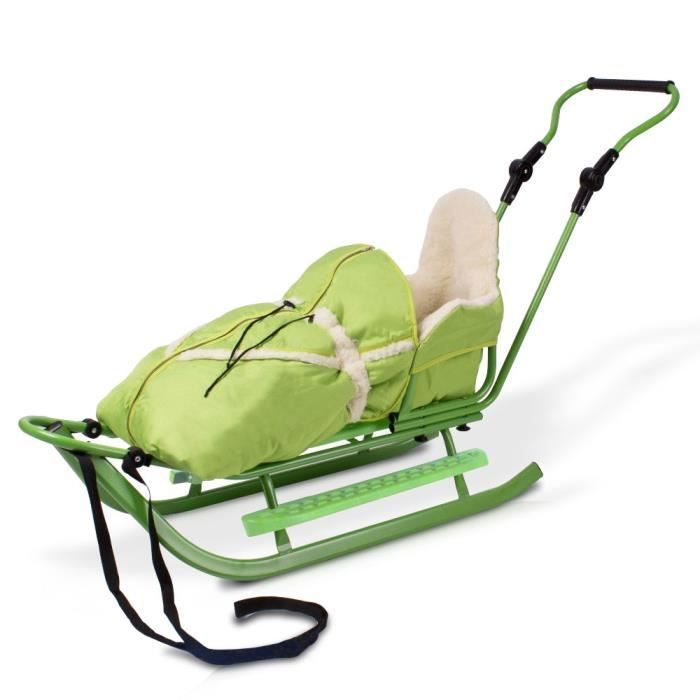 Luge Bebe Avec Chanceliere Traineaux Luge Poussette Avec Dossier Bobsleigh 07 Vert Vert Cdiscount Sport