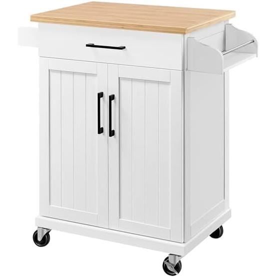 Îlot De Cuisine Roulant Avec Tiroir Et étagère Réglable - Table De Bar Ou Dessert Multicouleur
