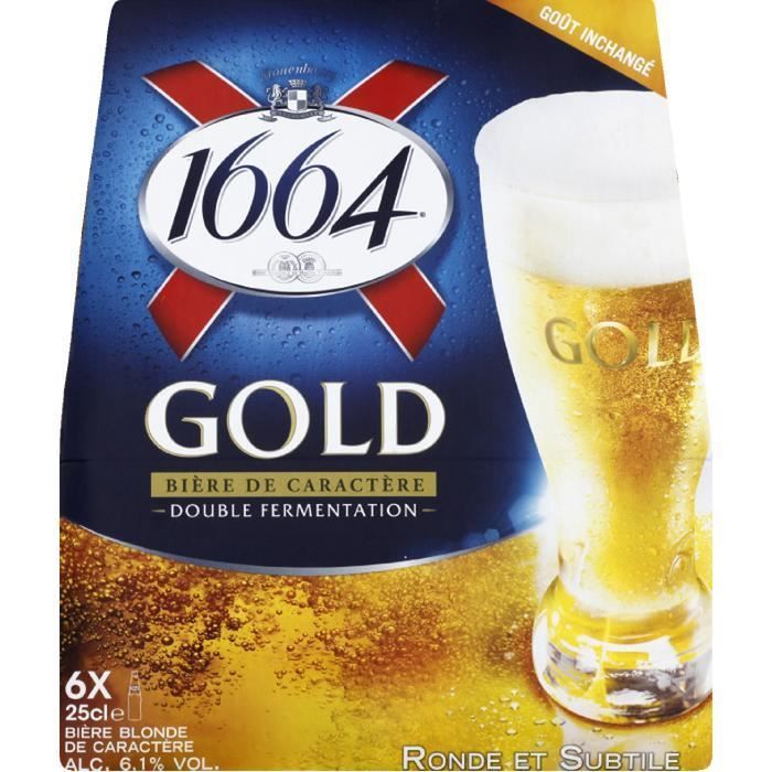 6 verres à bière 1664 Gold 