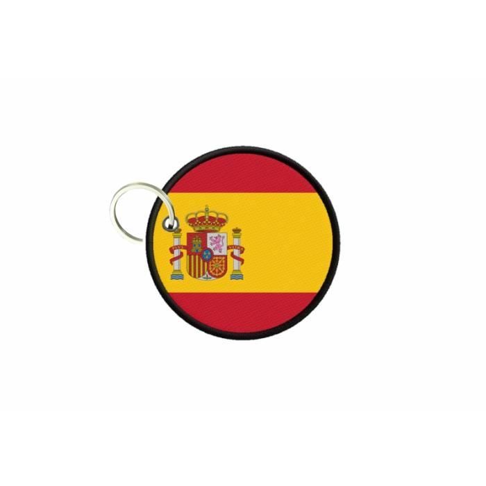 Porte-clés Drapeau Corée Du Sud Imprimé Rond - Tissu Multicolore - Fabriqué En France - Neuf Avec étiquettes