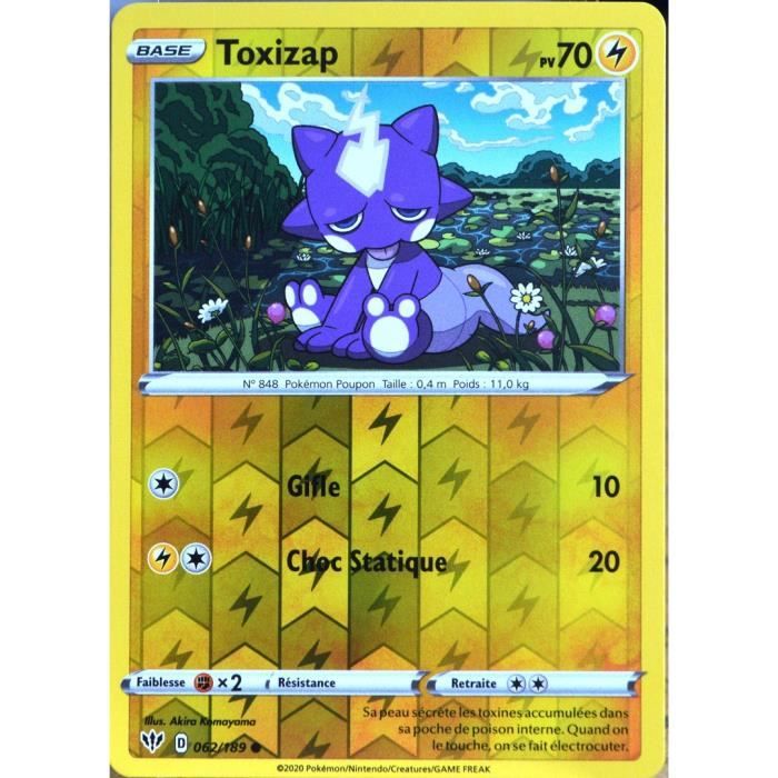 Toxizap 062//189 Carte Pokemon Neuve Française EB03:Ténèbres Embrasées