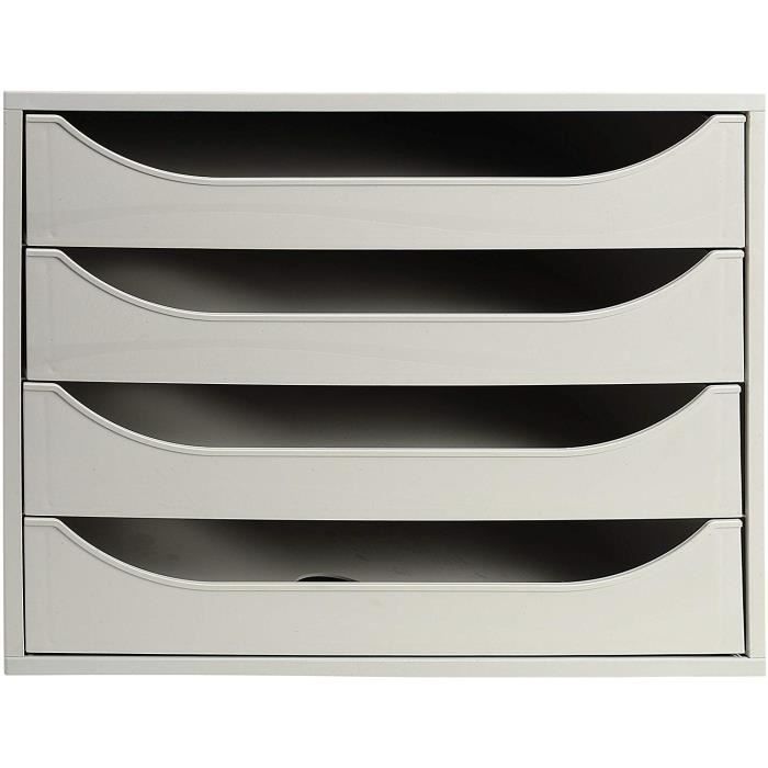 exacompta 228606d ecobox caisson 4 tiroirs office gris