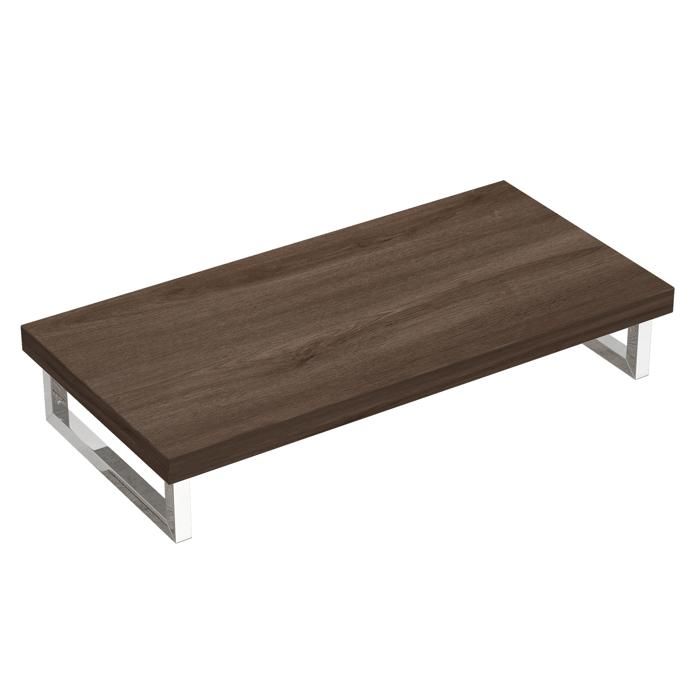 doporro plan de vasque 50x100cm marron meuble sous lavabo plan lave mains avec 2 supports en inox